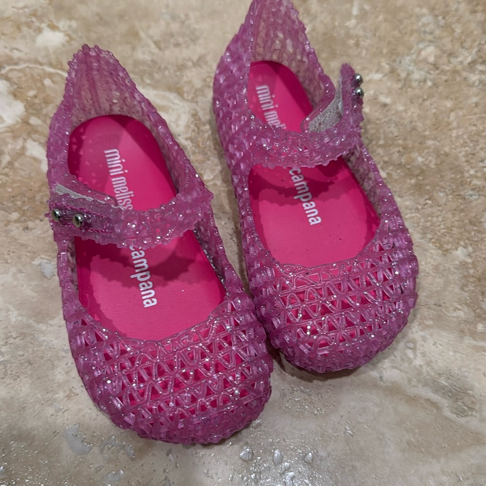 Mini Melissa pink sparkle shoes